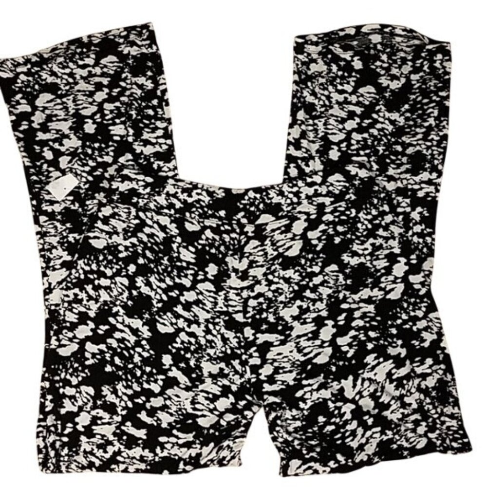 Black & White Abstract Print Womens Pull on Pants Small